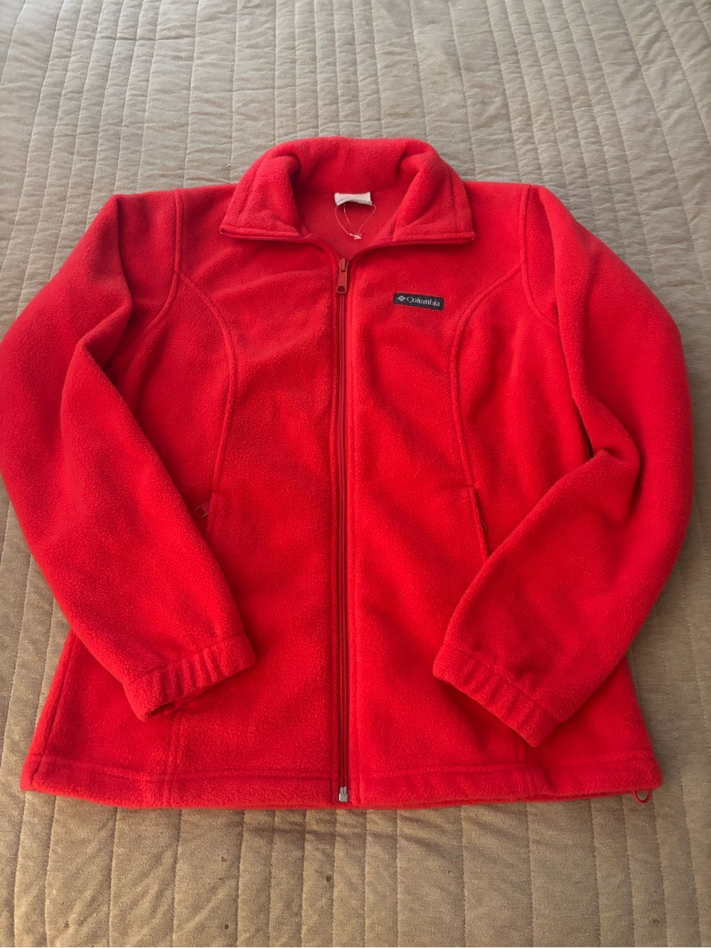 Columbia Red Full-Zip Fleece Jacket